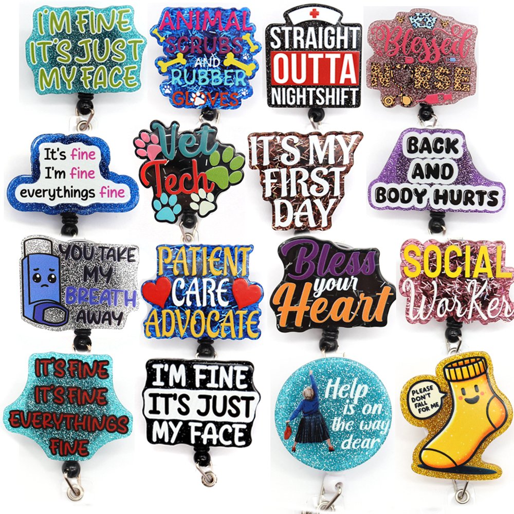 Lailina Mix Color Nurse Accessories Badge Reel Scrub Life Office Gifts Badge Holder For Decoration