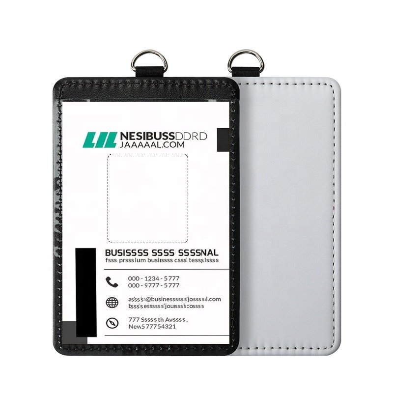 DIY Design Work ID Card Holder Customized Logo Business Card Protector Sublimation Blank Name Badge Card Holder