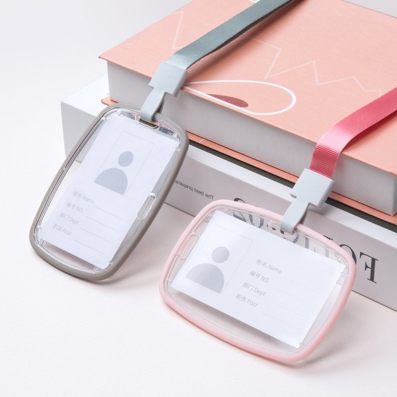 Wholesale Double-sided Transparent Acrylic ID Card Holder Horizontal And Vertical Dual Use Badge Holder