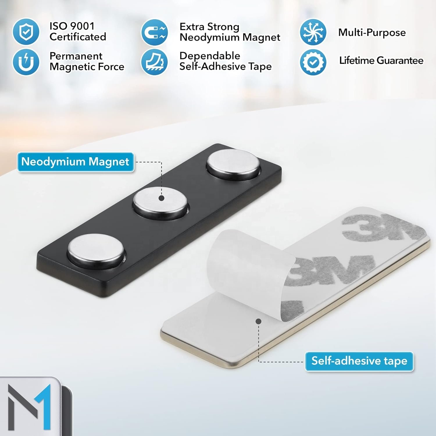 Custom Label Block Magnet With 3M Adhesive Tape Square Fridge Magnet Badge Maker Magnetic Button Badge For Meeting