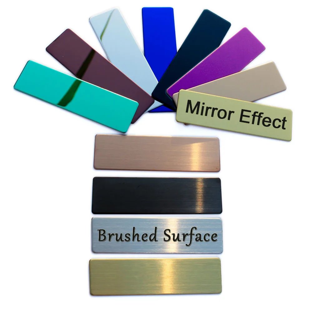 Stainless Steel 70x20mm Personalized Name Badge Holder Custom Metal Tag Laser Engraved Student Staff Enfermera ID Texts LOGO