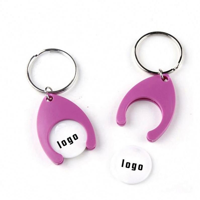 Wholesale custom logo metal shopping cart token keychain,trolley coin token key holder