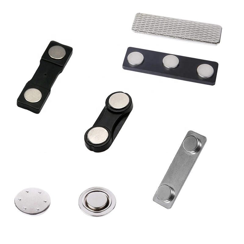 Adhesive Office Plastic Reusable Neodymium Round Magnet Magnetic ID Name Tag Badge Magnet Clips Holder for Name Tags
