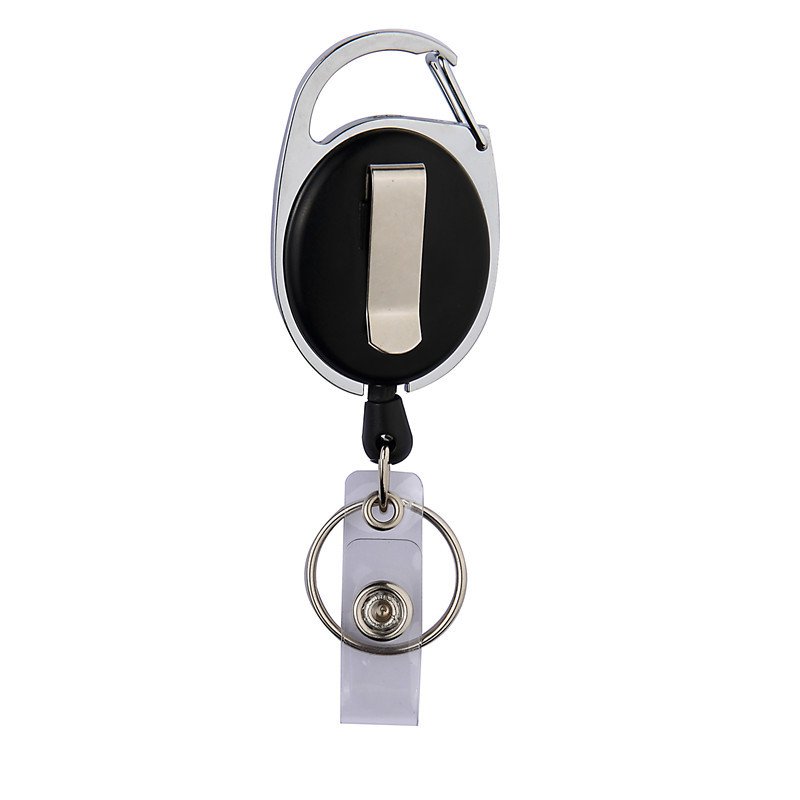 Retractable Badge Holder Bling Rhinestones Badge Reels ID Name Badge Reel with Belt Clip and Key Ring