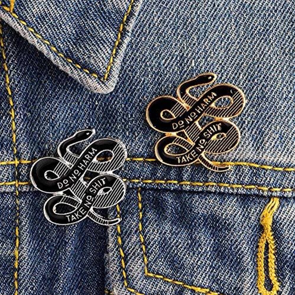Women Bohemian Snake Brooch Banquet Badge Pins Buckle Badge Backpack Bag Pins Punk Lapel Pin