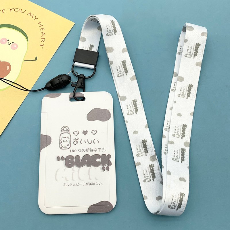 In stock wholesale badge holder underground card case plastic cartoon ins student meal card holder lanyard customizable card