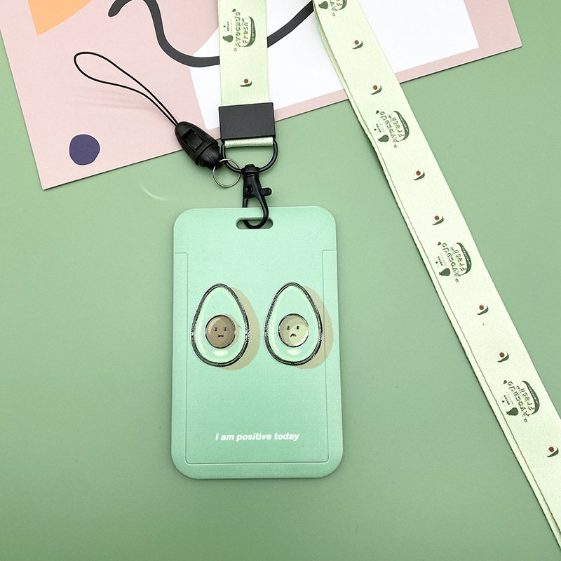 In stock wholesale badge holder underground card case plastic cartoon ins student meal card holder lanyard customizable card