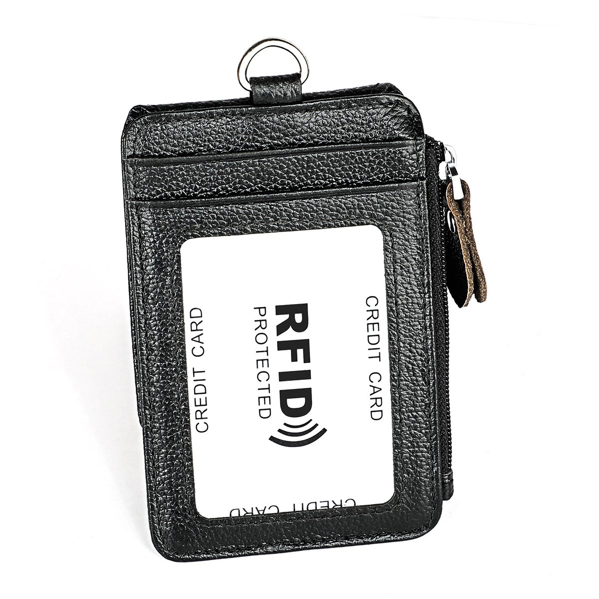 Factory Genuine Leather Business ID/badge Holder Case Lanyard Purse with Neck Strap Name Tag ID Card Holder Chest Card Work Pass