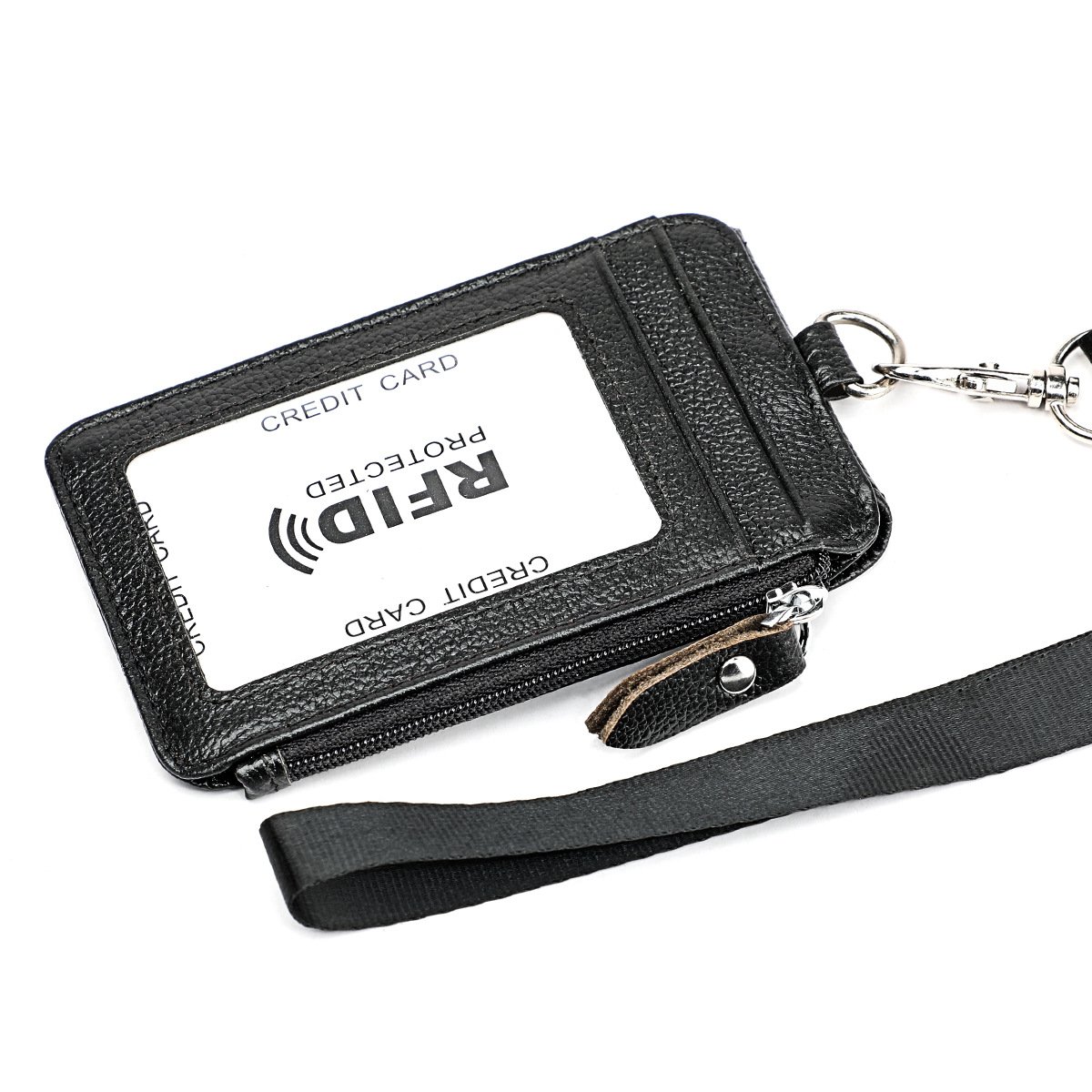 Factory Genuine Leather Business ID/badge Holder Case Lanyard Purse with Neck Strap Name Tag ID Card Holder Chest Card Work Pass