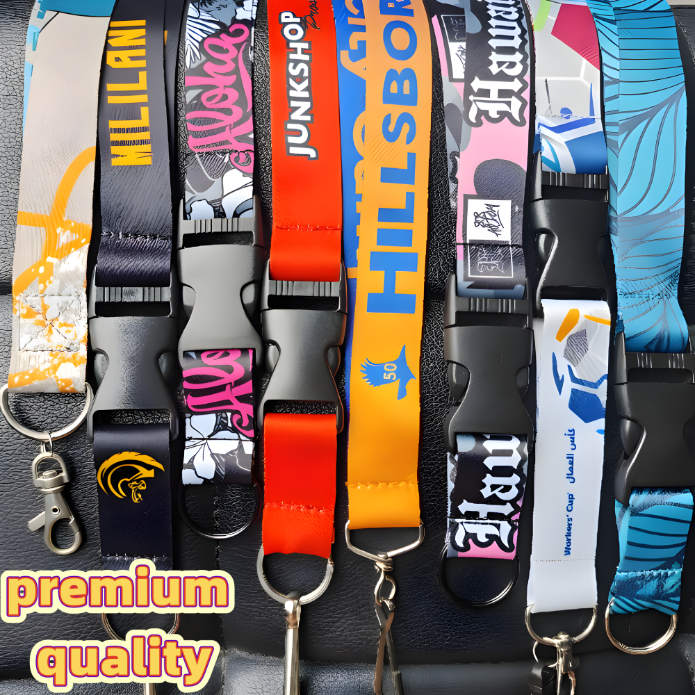 Custom Branding Name Badge Holder Thermal Transfer Lanyard, Safety Release Clip Sublimation Blank Lanyard For Keys