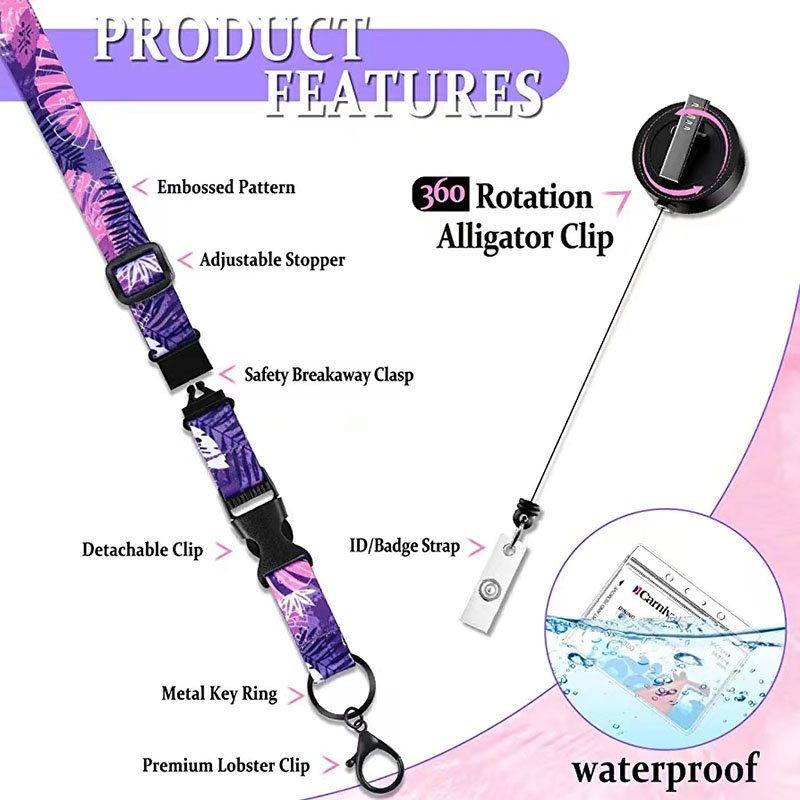 Retractable tool lanyard with card holder white id for id badges lanyards with logo custom and id badge holder