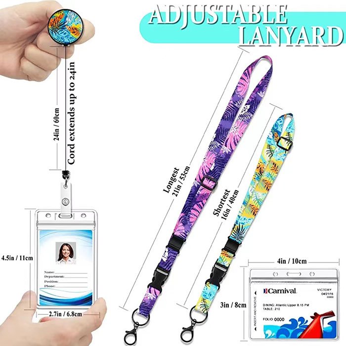 Retractable tool lanyard with card holder white id for id badges lanyards with logo custom and id badge holder