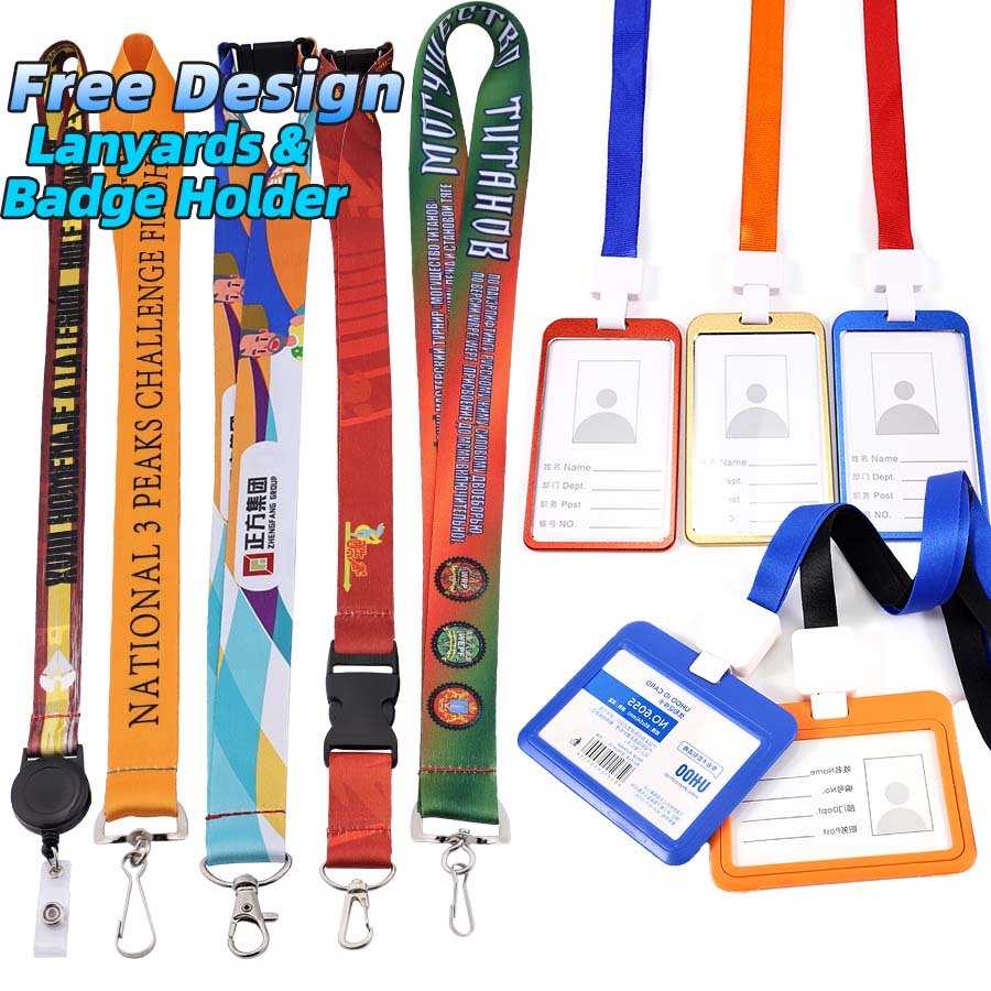 Custom Logo Personalized Polyester Sublimation Lanyard with Id Card Badge Holder with Neck Lanyard