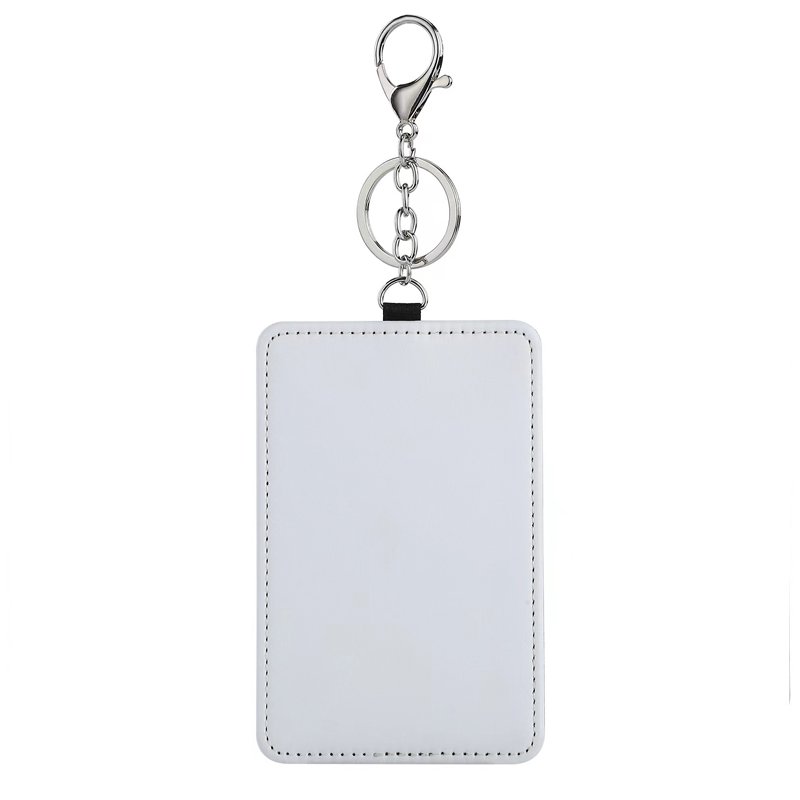 sublimation cards holder key chain Customized Fashion PU Cards Holder key chain Identity Badge Card Bus ID Holders