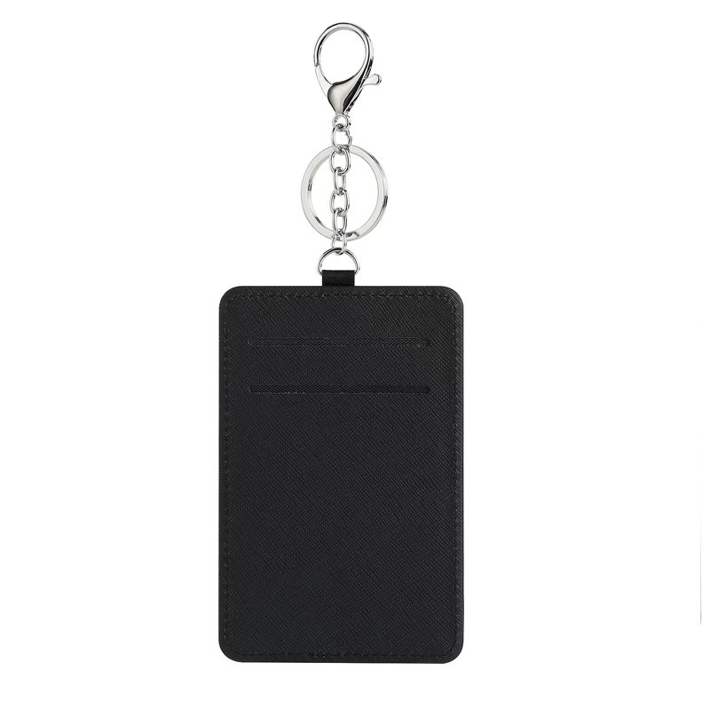 sublimation cards holder key chain Customized Fashion PU Cards Holder key chain Identity Badge Card Bus ID Holders