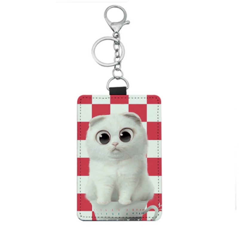 sublimation cards holder key chain Customized Fashion PU Cards Holder key chain Identity Badge Card Bus ID Holders