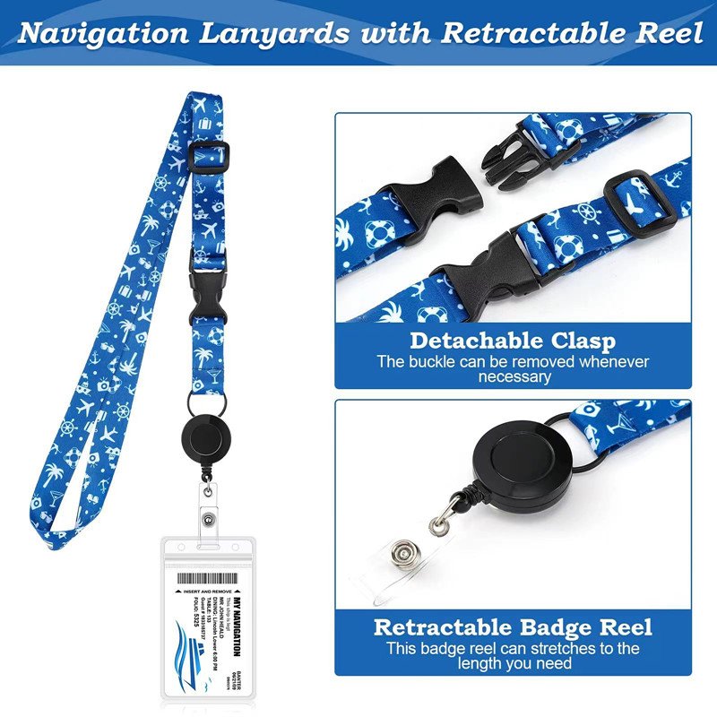Cruise Lanyard For Ship Cards With Adjustable Lanyard Ship Key Card Retachable Buckle Waterproof ID Badge Holder Cruise Lanyard