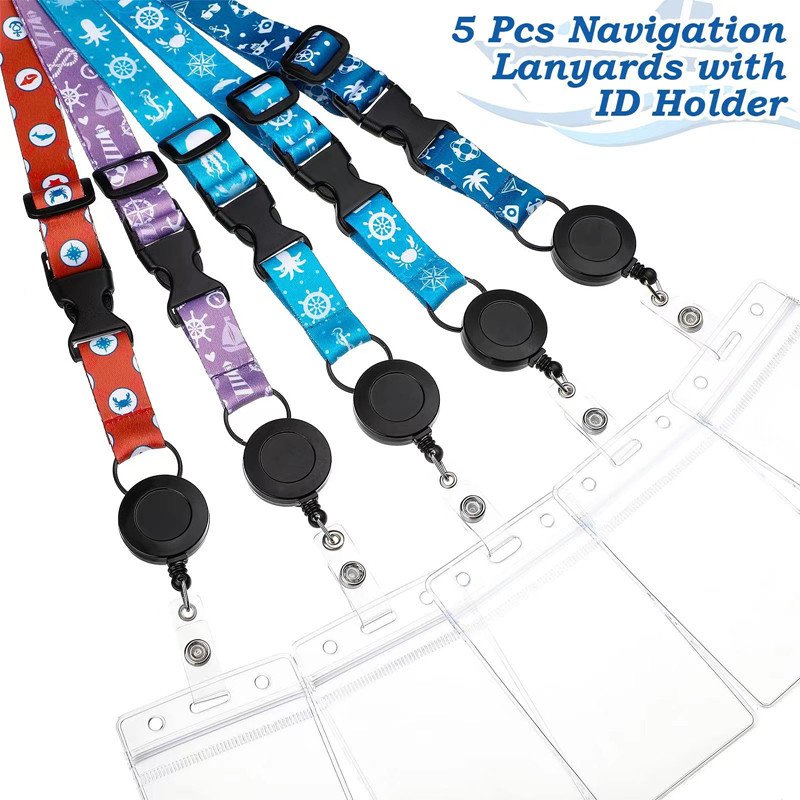 Cruise Lanyard For Ship Cards With Adjustable Lanyard Ship Key Card Retachable Buckle Waterproof ID Badge Holder Cruise Lanyard