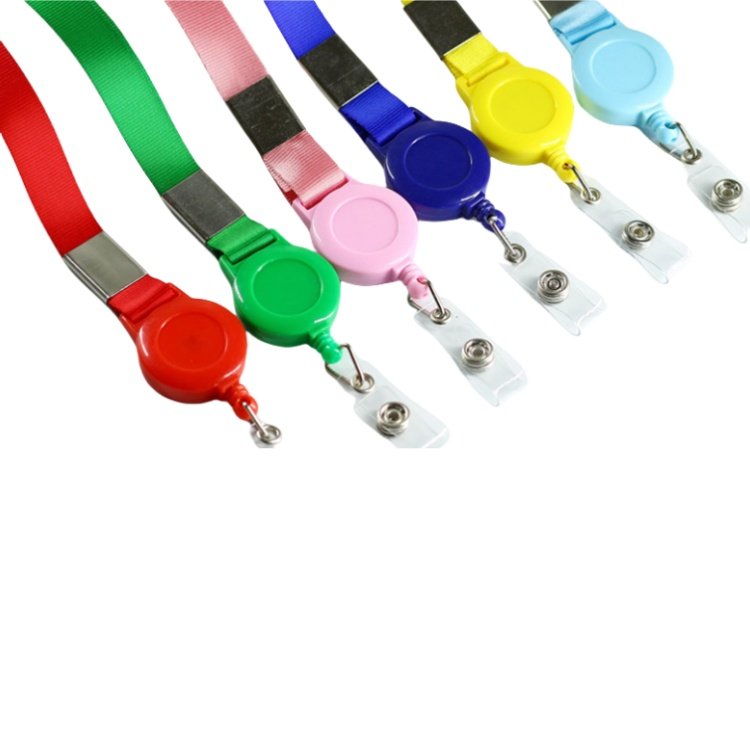 Hot Sale Custom Blank Retractable Lanyard ABS round Shape Retractable Badge Holder Accessory Badge Reel Lanyard