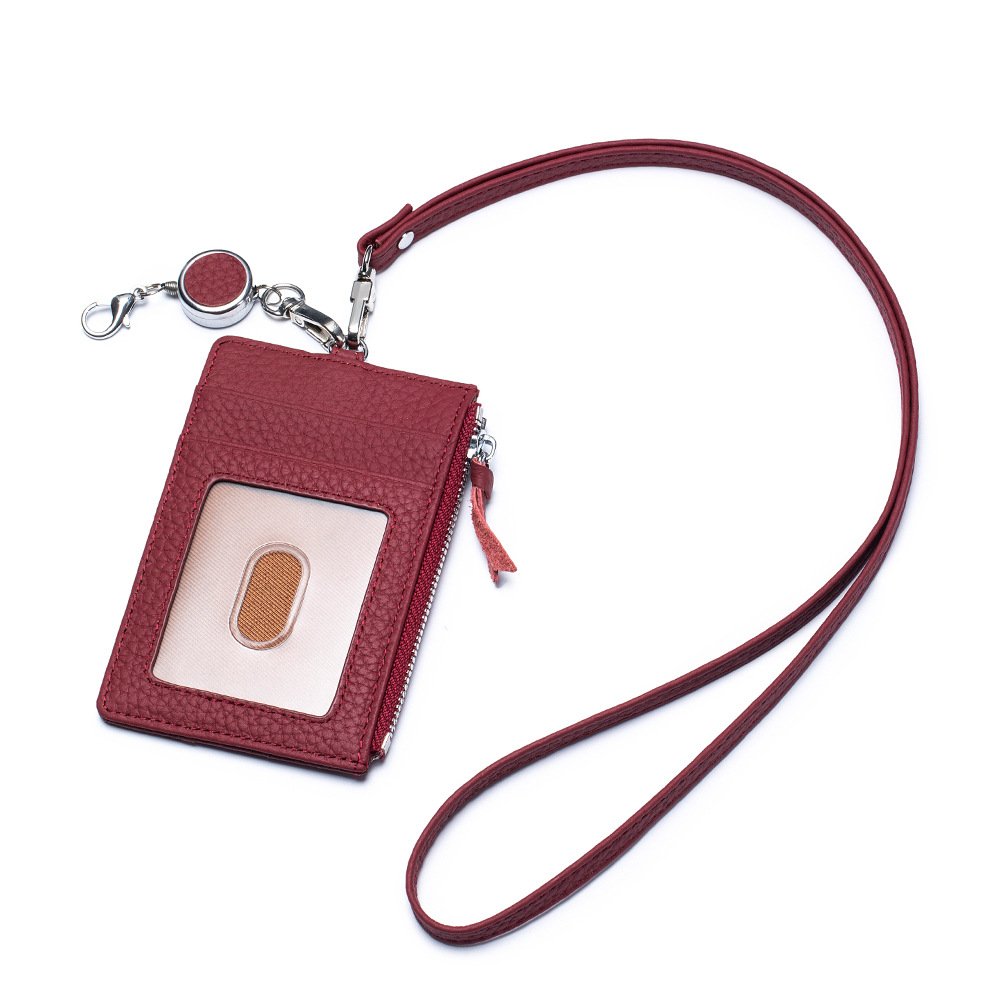 Personalized vegan leather badge holder work card holder ID card holder