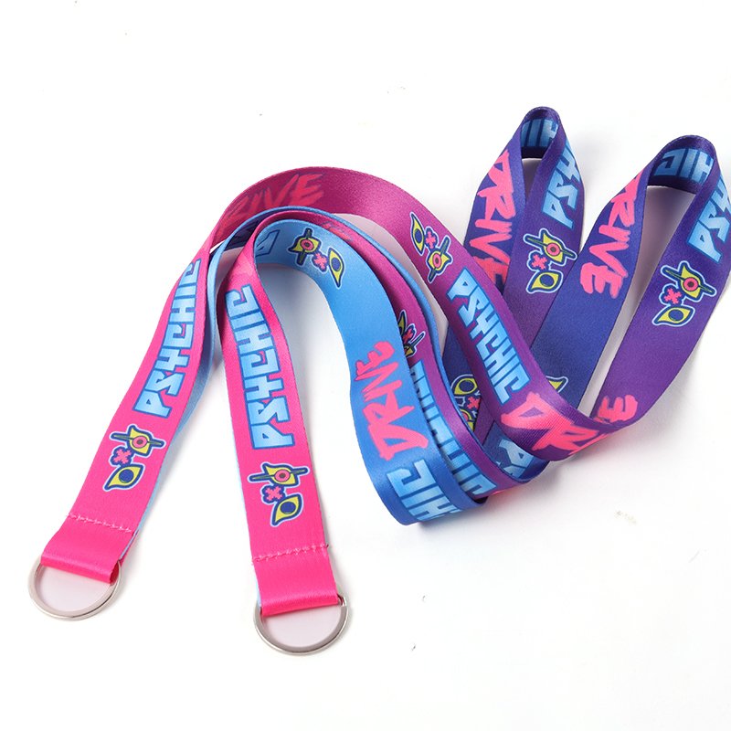Polyester Staff Office Heat-transferred logo lanyard With ID Badge Holder Fashion Keychain Lanyard Guangzhou Manufacturer