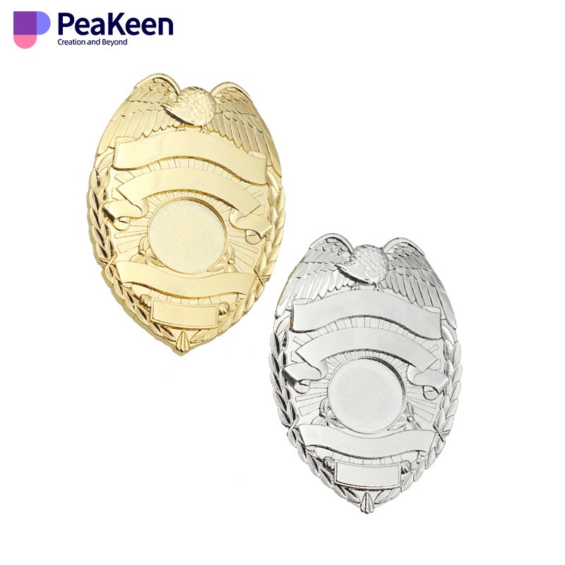 Manufacturer Factory Custom Metal Security Lapel Enamel Pin Badge with Leather Wallet Holder