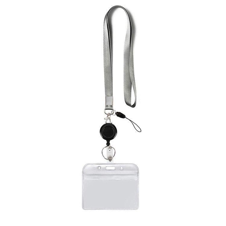 Lanyard Retractable Badge Reel Clip for id Card Badges Holders Vertical Punched Zipper Waterproof 2 Pack
