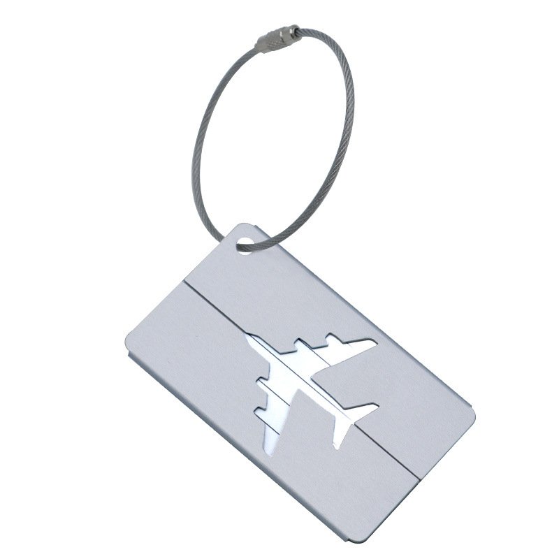 LH202 Fashion Gift Metal Travel Luggage Tags Baggage Name Tags Suitcase Label Holder Aluminum Alloy Luggage Tag With Steel Ring