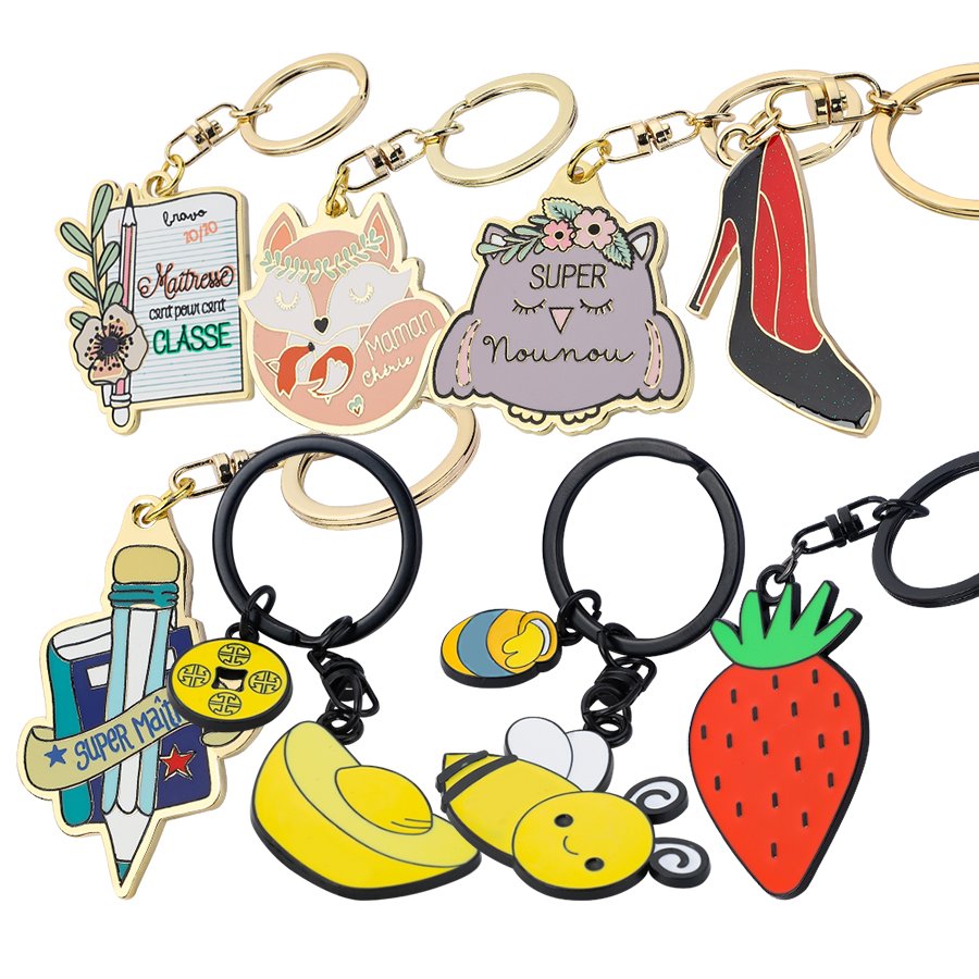 Metal Keychain Maker Promotional Custom Hard Enamel Keychain Blank Metal Custom Logo Shape Metal Enamel Keychain