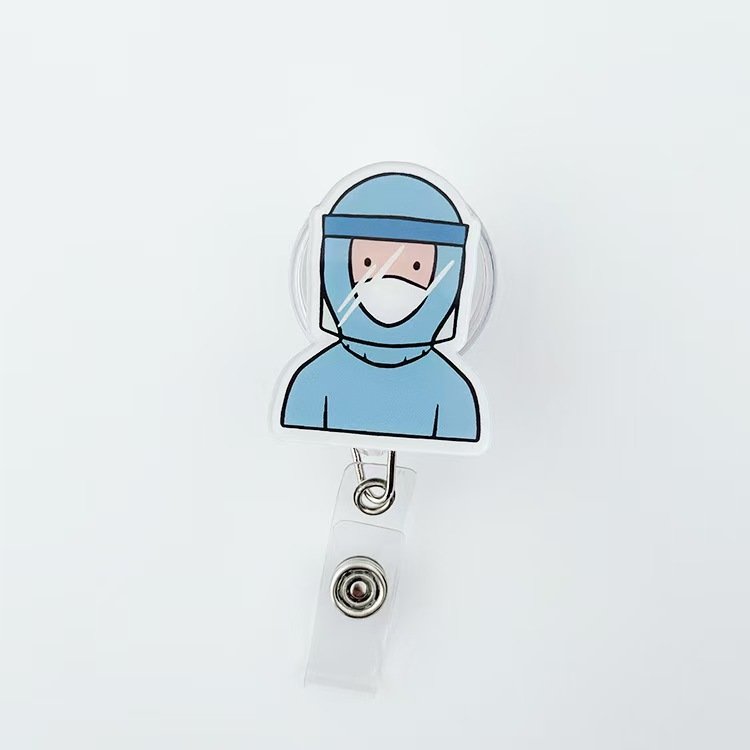Promotional Gift Custom Logo Doctor Nurse Medical Badge holders ID Name Card Reel Holder cartoon Acrylic Badge Reel