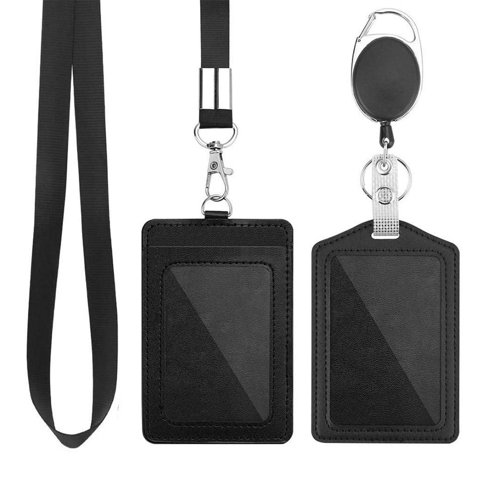 Professional custom aluminium nice retractable office id badge card holdernal luxury metal id card holder with lanyard for staff
