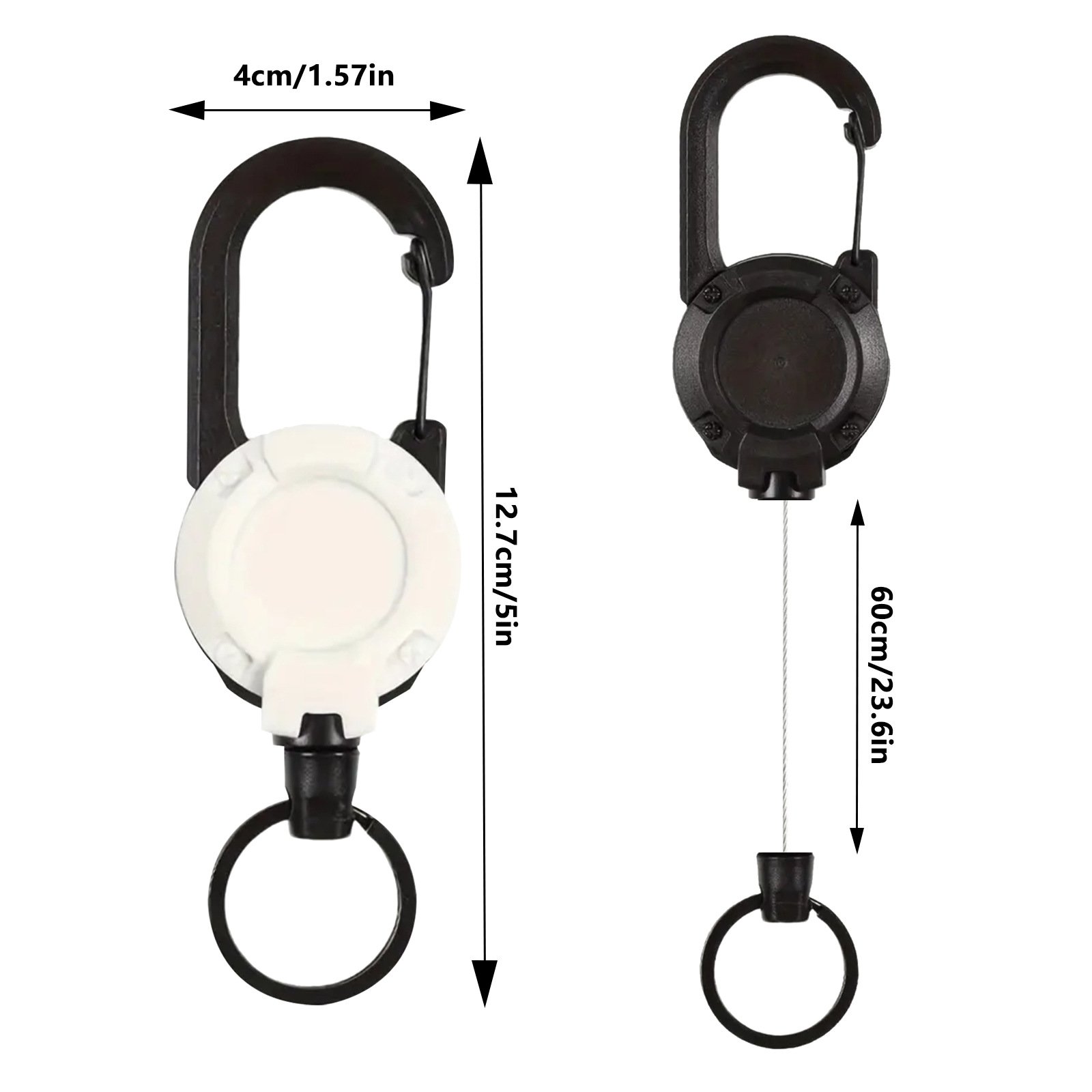 Retractable Reel Clip KeyChain Lanyard Holder Anti-theft Multitool Carebiner Badge ID Keyring for Outdoor Climbing