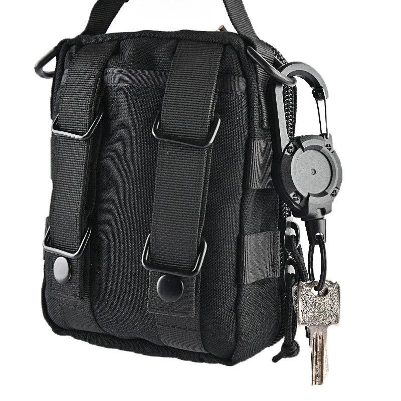 Retractable Reel Clip KeyChain Lanyard Holder Anti-theft Multitool Carebiner Badge ID Keyring for Outdoor Climbing