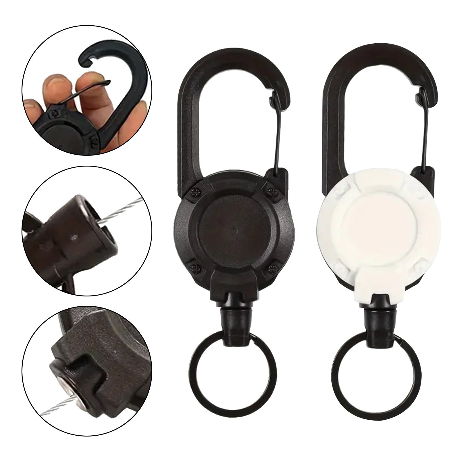 Retractable Reel Clip KeyChain Lanyard Holder Anti-theft Multitool Carebiner Badge ID Keyring for Outdoor Climbing