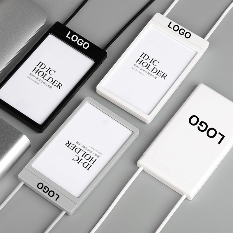 Custom double pull wire silicone rope telescopic card set staff lashing rope name card cover chest card set