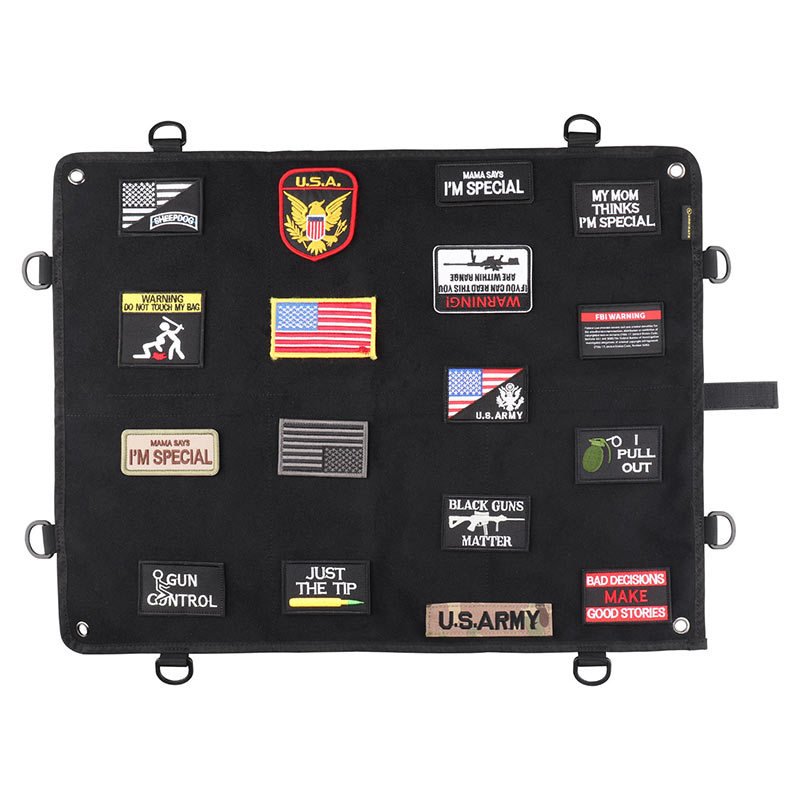 Tactical Patch Display Panel Holder Board for Combat Morale Uniform Hook and Loop Emblems, No Patches Included