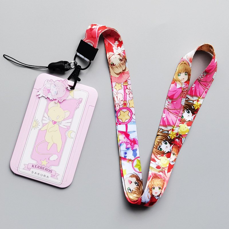 Cardcaptor Sakura Lanyard Pendant Badge Holder Card Cases Student Anime Wholesale Custom ID Holder Cover Hot Selling Cartoon