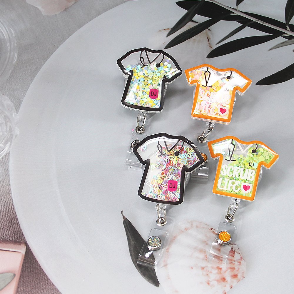 Custom Decorative Retractable Plastic Badge Holder Gifts Nurse Id Name Badge Reel
