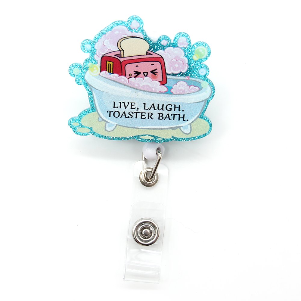 Wholesale Funny Badge Reels Retractable Animal Badge Holder for Nurse Teacher Student Name Card Accessories Glitter Badge Reel