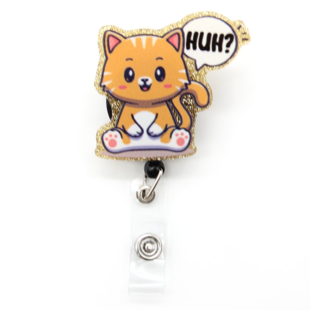 Wholesale Funny Badge Reels Retractable Animal Badge Holder for Nurse Teacher Student Name Card Accessories Glitter Badge Reel
