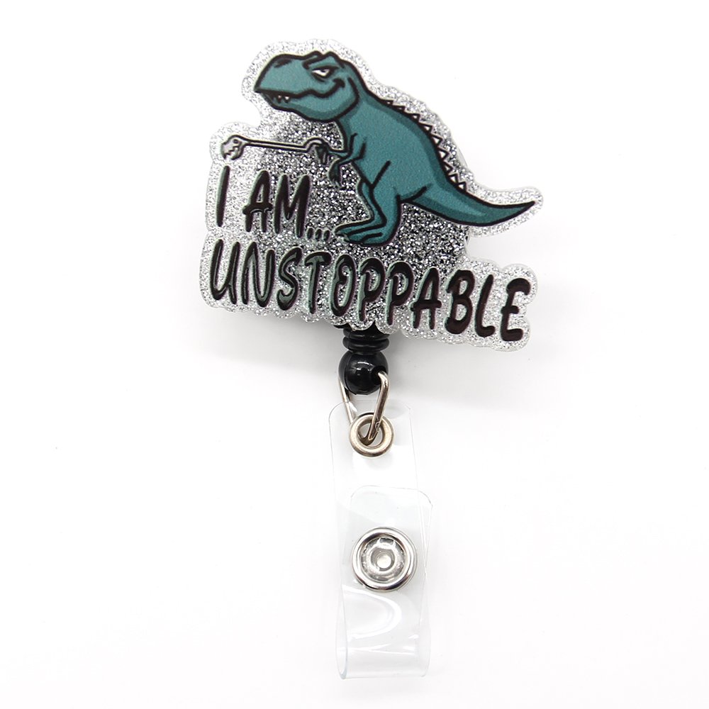 Wholesale Funny Badge Reels Retractable Animal Badge Holder for Nurse Teacher Student Name Card Accessories Glitter Badge Reel