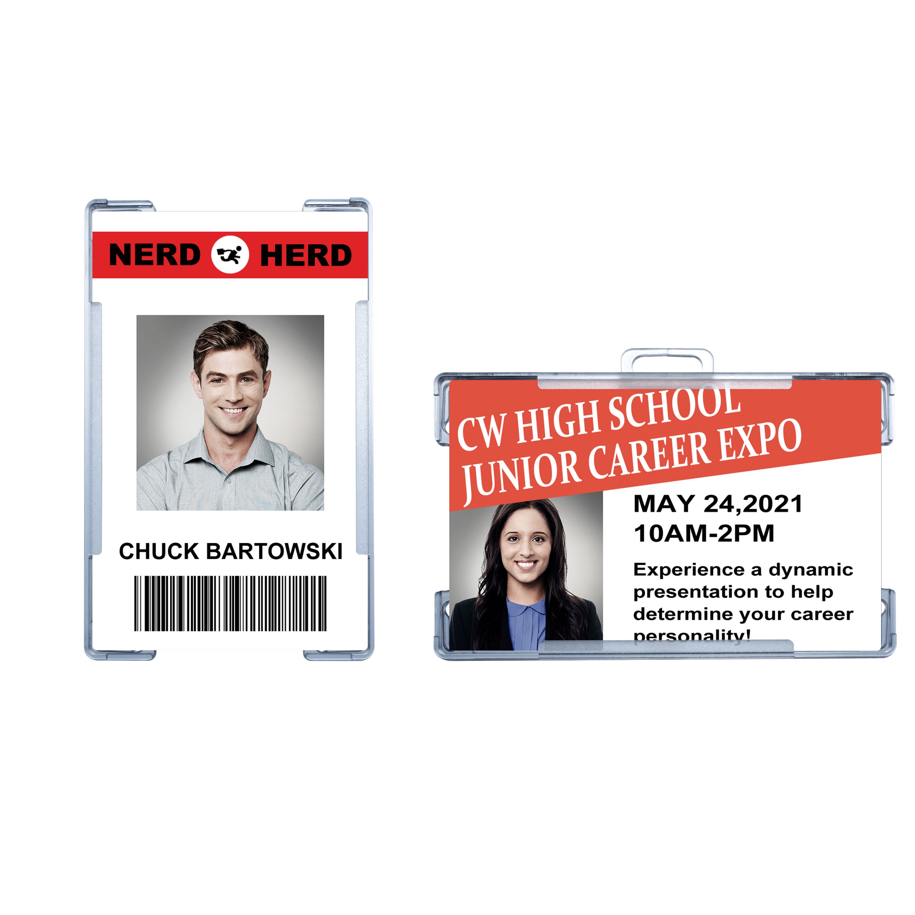 Bestom ID Card Holder Hard Plastic with Lanyard 360 Degree Rotation in Multiple Colors for Office Staff and Nurses