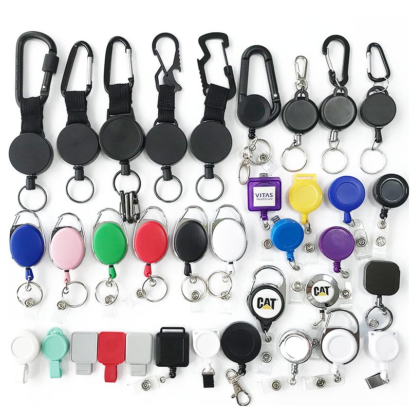 Custom Different Shaped Retractable Badge Reel ID Card Clip Holder Pull Yoyo Anti-lost Reel Roller Clip