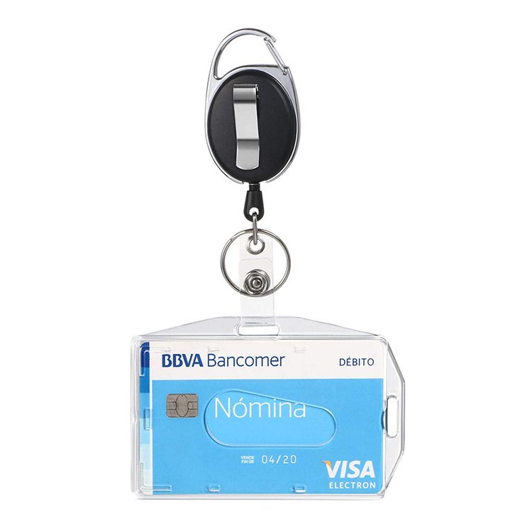ID Card Badge Holder Reels with Clip Name Reel Round Office School Supplies Retractable Lanyard Badge Holder