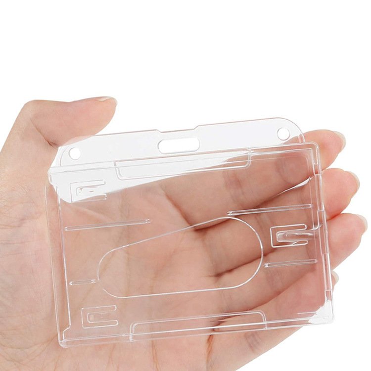 Vertical And Horizontal ID Card Name Badge Holder Heavy Duty Waterproof Clear Plastic Card Holder PVC Sleeve Pocket Resealable
