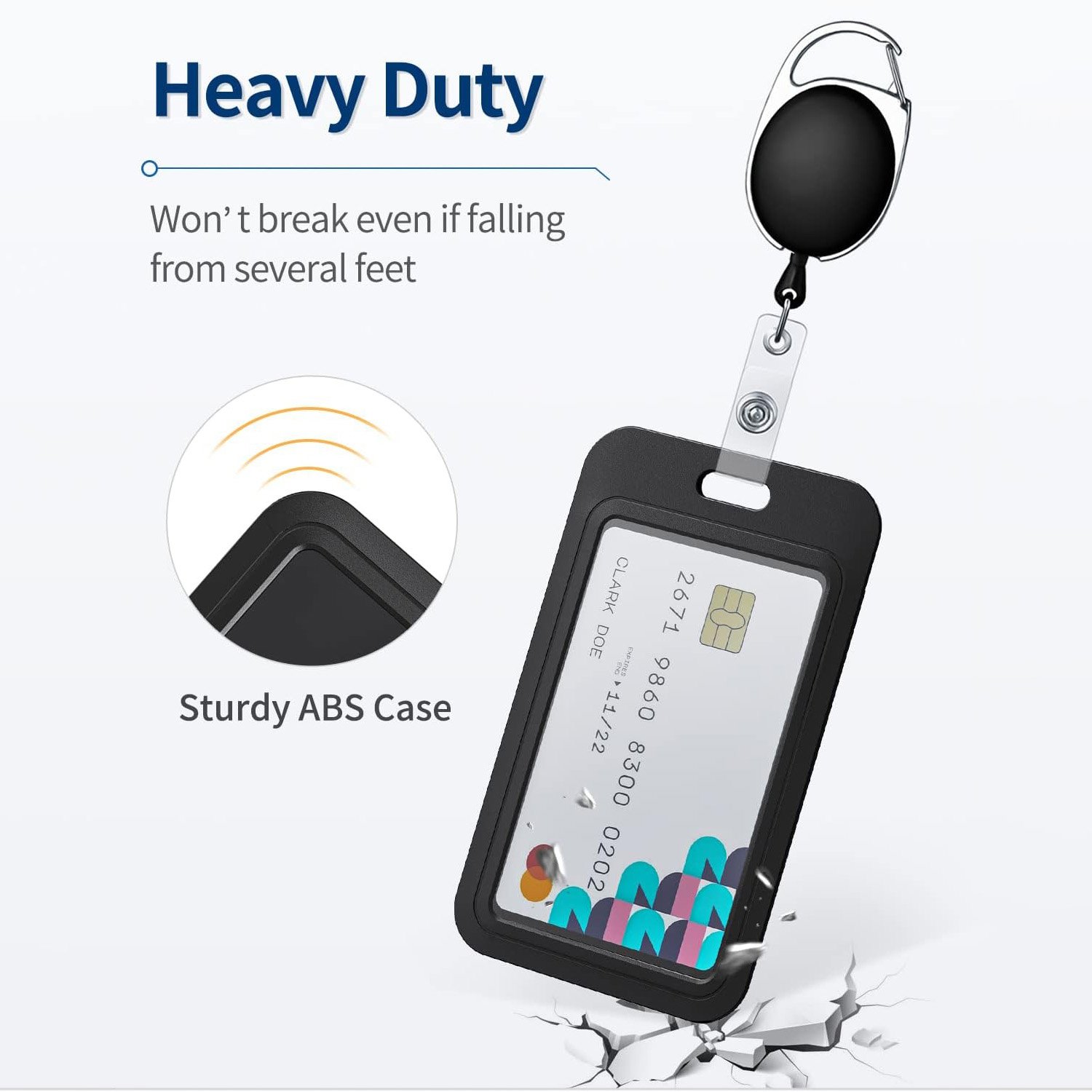 Retractable Keychain ID Credit Card Case Lanyard Driver License Pass Nylon Cord Wire Carabiner Clip Buckle Badge Holder Key Reel