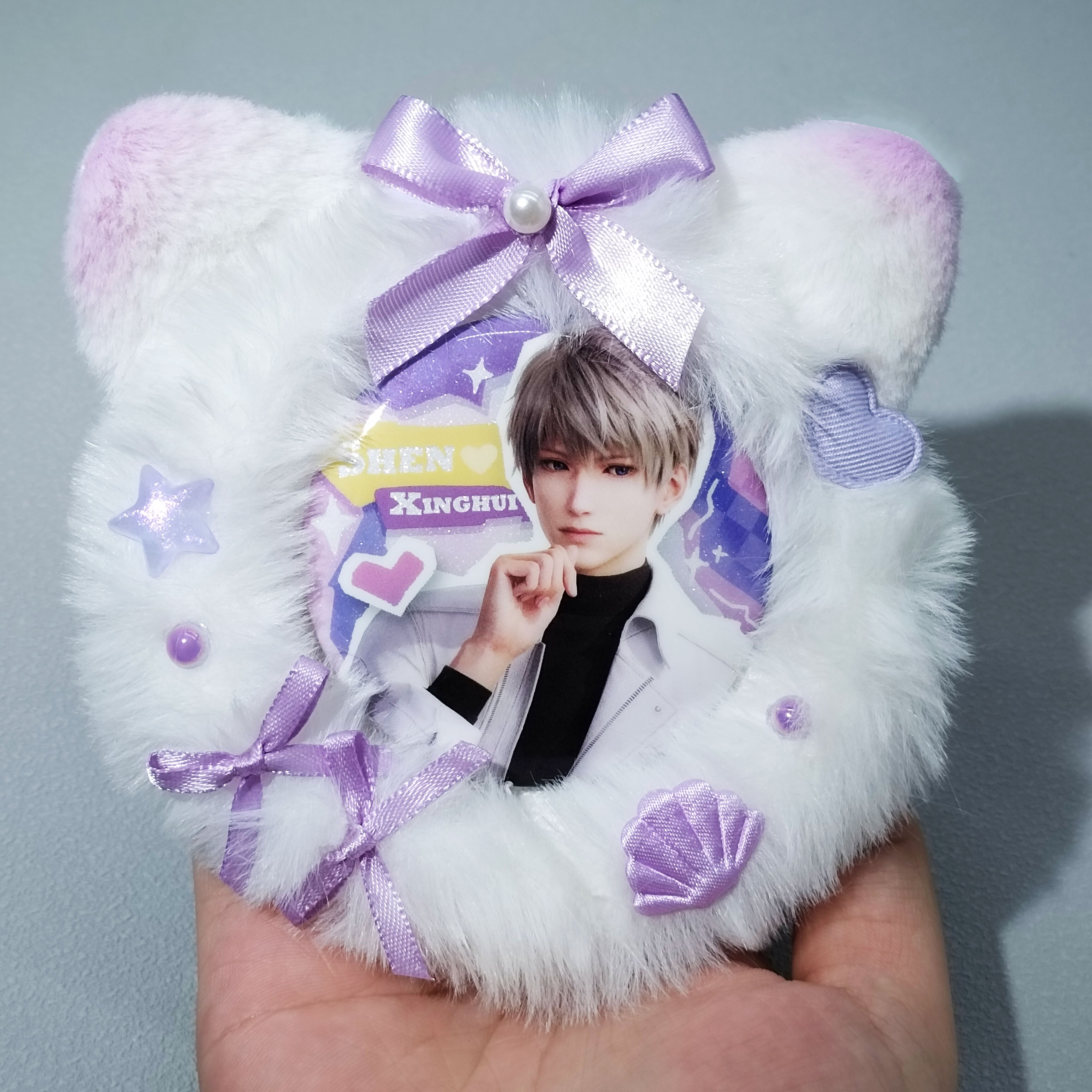 customize Cute Cat Kitten Claw Plush Anime Cosplay Crafts Base Badges case Ita Bags Decoration anime id Plush badge holders