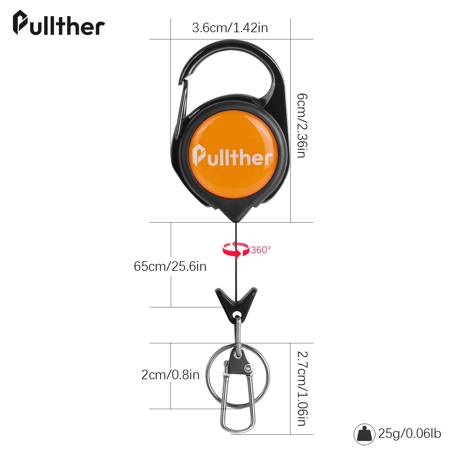 Pullther custom logo, expandable and quick release spring clip, fly fishing gear accessories, badge hanger