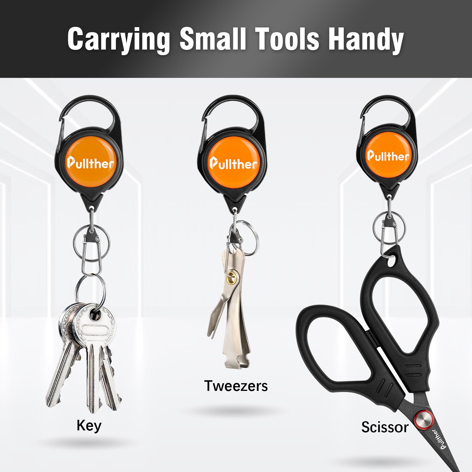 Pullther custom logo, expandable and quick release spring clip, fly fishing gear accessories, badge hanger