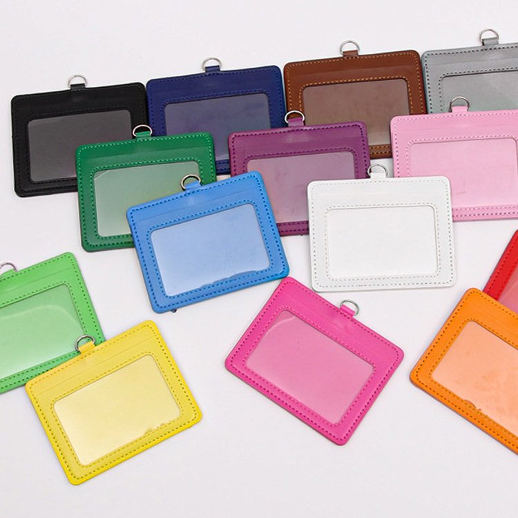 Wholesale Slim Pu leather id card holder badge holder